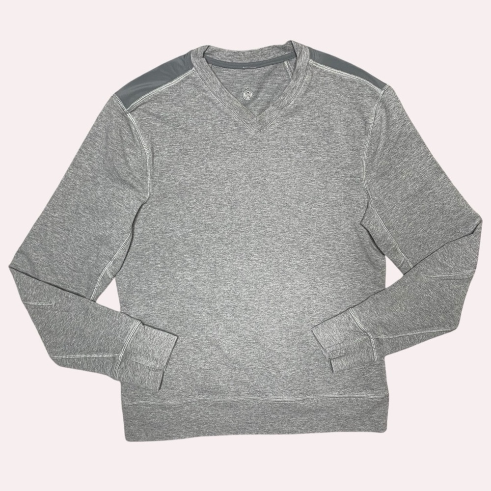 Lululemon Gray V Neck Long Sleeve Sweater